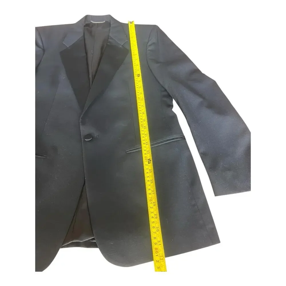 Vintage Christian Dior Monsieur Blazer Men 42R Black Wool Button Jacket USA Made